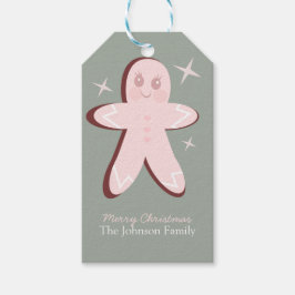 レトロジンジャーブレッドCookie Groovyクリスマス ギフトタグ