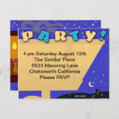 レトロスイング60年代ジェットセットパーティー 招待状 (正面/裏面)