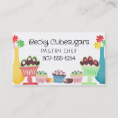 レトロスイーツデザートベーキングベーカリーのパティシエ 名刺 (正面)