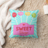 レトロスイートショップパステルキャンディ棒つきキャンデーオンストライプズ クッション (ブランケット)