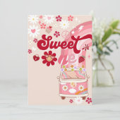 レトロスイートワンバースデー招待状 招待状 (スタンド正面)