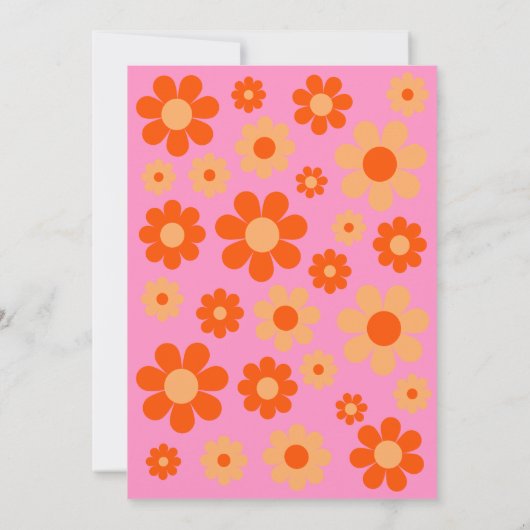 レトロスウィート16バースデーパーティーオレンジピンク 招待状 (裏面)