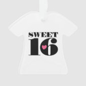 レトロスウィート16誕生日名前をカスタムする写真ハート オーナメント (正面)