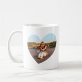 レトロスウィート16誕生日10代の名フォトハート コーヒーマグカップ (左)