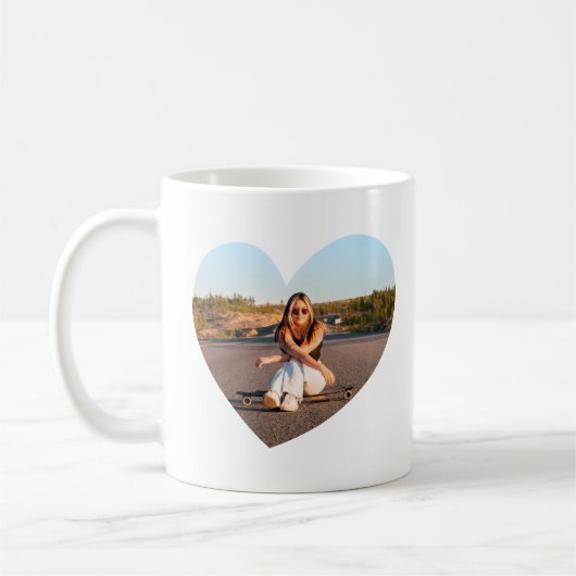 レトロスウィート16誕生日10代の名フォトハート コーヒーマグカップ (左)