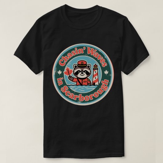 レトロスカボローラクーン波 Tシャツ (デザイン正面)