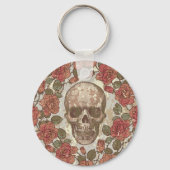 レトロスカルとバラオーナメント キーホルダー (裏面)