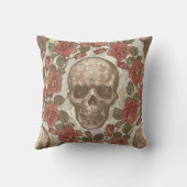 レトロスカルとバラオーナメント クッション (裏面)