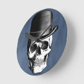 レトロスカルヘッド ラウンド壁時計 (傾斜)