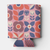 レトロスカンジナビアフローラシームレス要素 缶クーラー (裏面)