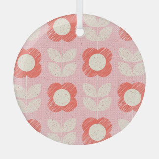 レトロスカンジナビア様式フローラシームレス ガラスオーナメント