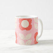 レトロスカンジナビア様式フローラシームレス コーヒーマグカップ (正面右)