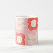 レトロスカンジナビア様式フローラシームレス コーヒーマグカップ (中央)