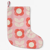 レトロスカンジナビア様式フローラシームレス スモールクリスマスストッキング (正面)