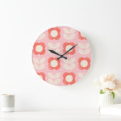 レトロスカンジナビア様式フローラシームレス ラージ壁時計 (ホーム)