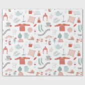 レトロスカンジナビア・クリスマス ラッピングペーパー (フラット)