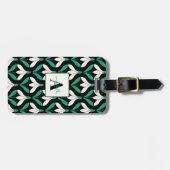 レトロスカンジミッドセンチュリーモダンスノードロップパターン ラゲッジタグ (正面横)