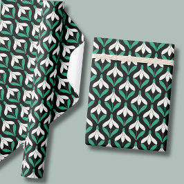 レトロスカンジミッドセンチュリーモダンスノードロップパターン ラッピングペーパー