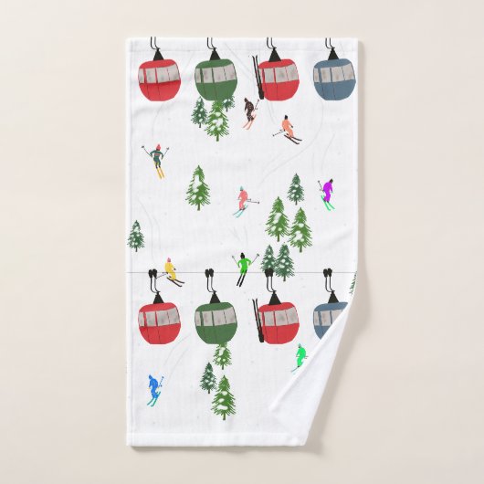 レトロスキーイラストレーション ハンドタオル (ハンドタオル)