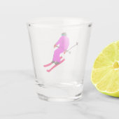 レトロスキーオープニングスキースキークリスマスニューイヤー ショットグラス (裏面)