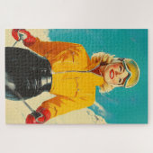 レトロスキーグラマーヴィンテージウィンターアドベンチャー ジグソーパズル (横)