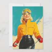 レトロスキーグラマーヴィンテージウィンターアドベンチャー 招待状 (正面)