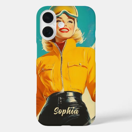 レトロスキーグラマーヴィンテージウィンターアドベンチャー Case-Mate iPhoneケース (裏面)