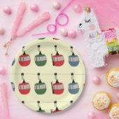 レトロスキーゴンドラリフトスキーヤークリーム ペーパープレート (パーティー)