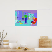 レトロスキーバケーションポスター ポスター (キッチン)