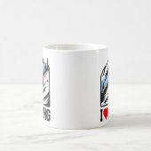レトロスキーヤー山グラフィックが好き コーヒーマグカップ (中央)
