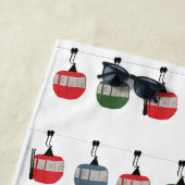 レトロスキーリフトイラストレーション ビーチタオル (インサイチュ)