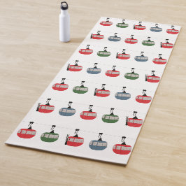 レトロスキーリフトイラストレーション ヨガマット