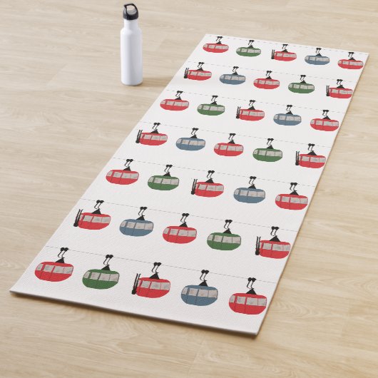 レトロスキーリフトイラストレーション ヨガマット (インサイチュ)