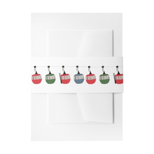 レトロスキーリフトイラストレーション 招待状ベリーバンド (正面例)