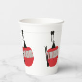 レトロスキーリフトスキースキースキースノーマウンテンイラストレーション 紙コップ (裏面)