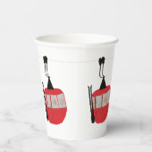 レトロスキーリフトスキースキースキースノーマウンテンイラストレーション 紙コップ (右)