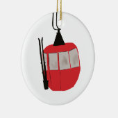 レトロスキーリフト – スノーボード セラミックオーナメント (右)