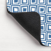 レトロスクウェア – デザートブルーオンホワイト マウスパッド (コーナー)