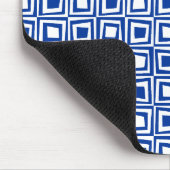 レトロスクウェア – ネイビーブルーオンホワイト マウスパッド (コーナー)