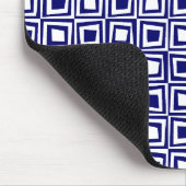 レトロスクウェア – 深いネイビーオンホワイト マウスパッド (コーナー)