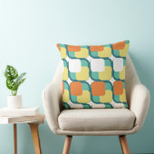 レトロスクエアインスクウェアティール（緑がかった色）装飾用クッション クッション (椅子)