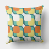 レトロスクエアインスクウェアティール（緑がかった色）装飾用クッション クッション (裏面)