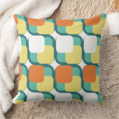 レトロスクエアインスクウェアティール（緑がかった色）装飾用クッション クッション (ブランケット)