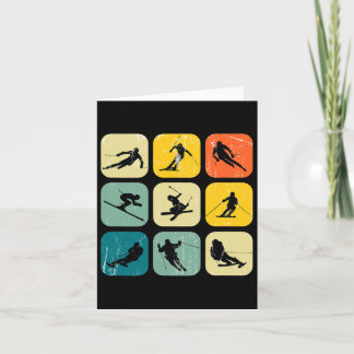 レトロスクエアウィンタースポーツスキーノルディックコンビネーションA カード