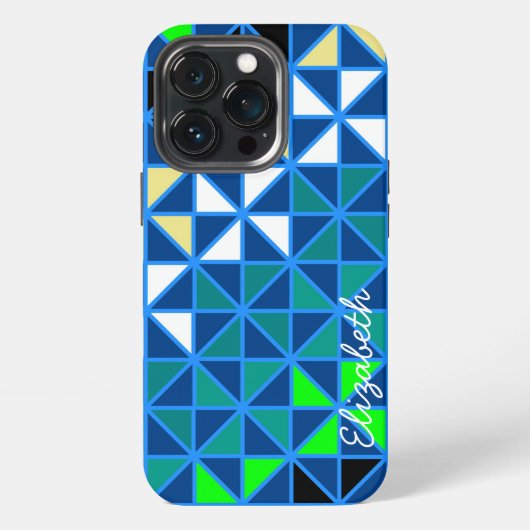 レトロスクエアモダン幾何学模様 iPhoneケース (裏面)