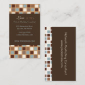 レトロスクエアーズ モザイクタイル/ダークチョコレートアクセント 名刺 (正面/裏面)