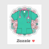 レトロスクラブトープ花付き シール (シート)