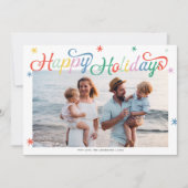 レトロスクリプカラフルトChristmas One写真 シーズンカード (正面)