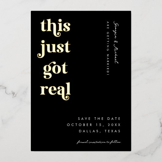 レトロスクリプトこ得こ実在のおもしろいはっきりしたは 箔招待状 (正面)