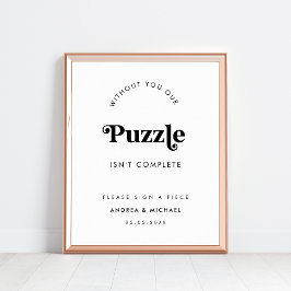 レトロスクリプトのミニマル結婚リストの署名 ポスター